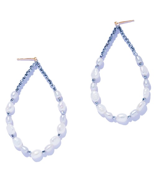 les bonbon(ルボンボン)の「【les bonbon】fragment pearl pierce/フラグメント パール ピアス(ピアス(両耳用)・レディース・グレー・FREE)」の3枚目の写真