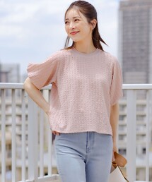 レーシージャージーニットライク カットソー