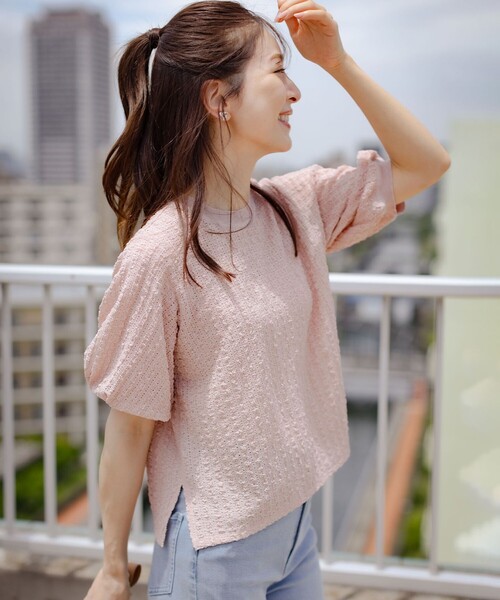 組曲（クミキョク）の「レーシージャージーニットライク カットソー（Tシャツ/カットソー・レディース・ホワイト系/ピンク系/ブラック系・F）」の8枚目の写真
