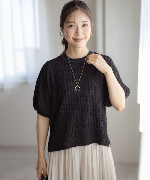 組曲（クミキョク）の「レーシージャージーニットライク カットソー（Tシャツ/カットソー・レディース・ホワイト系/ピンク系/ブラック系・F）」の17枚目の写真