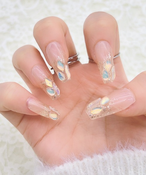 シェル パーツ コフィン デザイン ネイルチップ（ネイルシール/ネイル