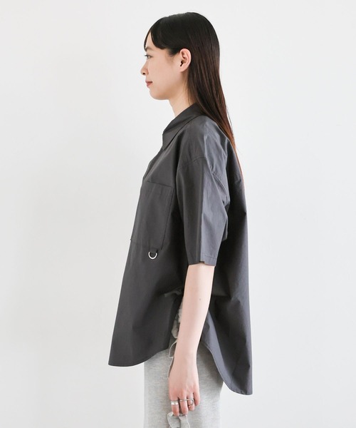 RAGEBLUE（レイジブルー）の「サイドリボンアソートオーバーシャツ（シャツ/ブラウス・レディース・ダークグレー/イエロー/ピンク/ブラック系/グレー系・FREE）」の6枚目の写真