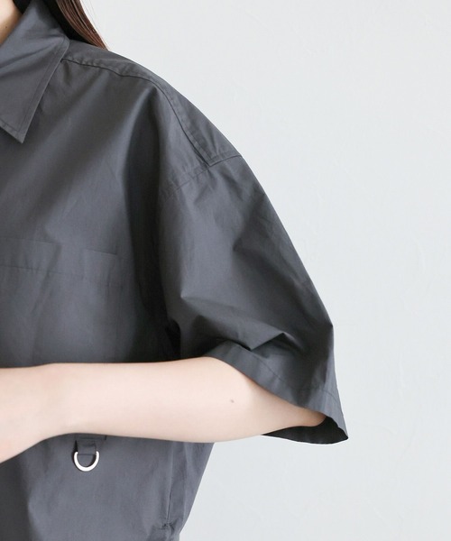 RAGEBLUE（レイジブルー）の「サイドリボンアソートオーバーシャツ（シャツ/ブラウス・レディース・ダークグレー/イエロー/ピンク/ブラック系/グレー系・FREE）」の9枚目の写真