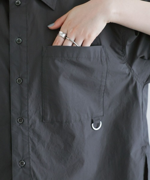 RAGEBLUE（レイジブルー）の「サイドリボンアソートオーバーシャツ（シャツ/ブラウス・レディース・ダークグレー/イエロー/ピンク/ブラック系/グレー系・FREE）」の11枚目の写真