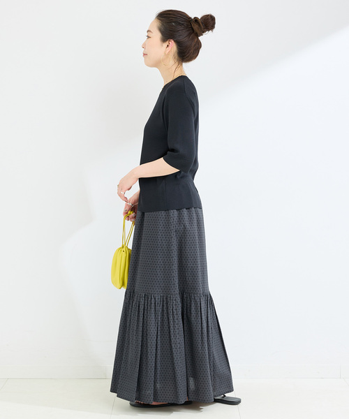 B.C STOCK(ベーセーストック)の「ウォッシャブル / 接触冷感 / ソウバリプルオーバー(ニット/セーター・レディース・ブラック/ネイビー/グリーン/ホワイト・FREE)」の6枚目の写真