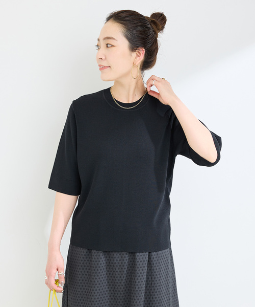 B.C STOCK(ベーセーストック)の「ウォッシャブル / 接触冷感 / ソウバリプルオーバー(ニット/セーター・レディース・ブラック/ネイビー/グリーン/ホワイト・FREE)」の8枚目の写真