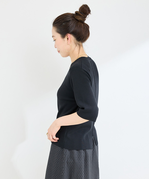 B.C STOCK(ベーセーストック)の「ウォッシャブル / 接触冷感 / ソウバリプルオーバー(ニット/セーター・レディース・ブラック/ネイビー/グリーン/ホワイト・FREE)」の9枚目の写真