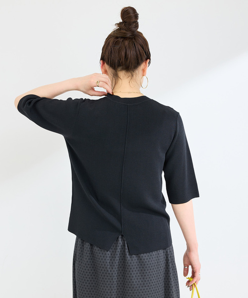 B.C STOCK(ベーセーストック)の「ウォッシャブル / 接触冷感 / ソウバリプルオーバー(ニット/セーター・レディース・ブラック/ネイビー/グリーン/ホワイト・FREE)」の10枚目の写真