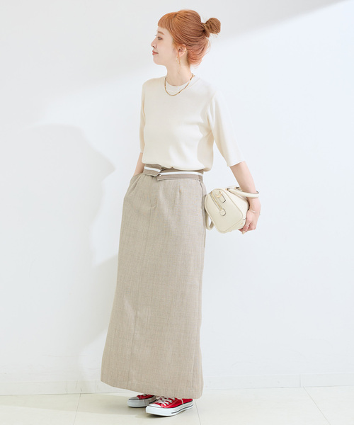 B.C STOCK(ベーセーストック)の「ウォッシャブル / 接触冷感 / ソウバリプルオーバー(ニット/セーター・レディース・ブラック/ネイビー/グリーン/ホワイト・FREE)」の12枚目の写真