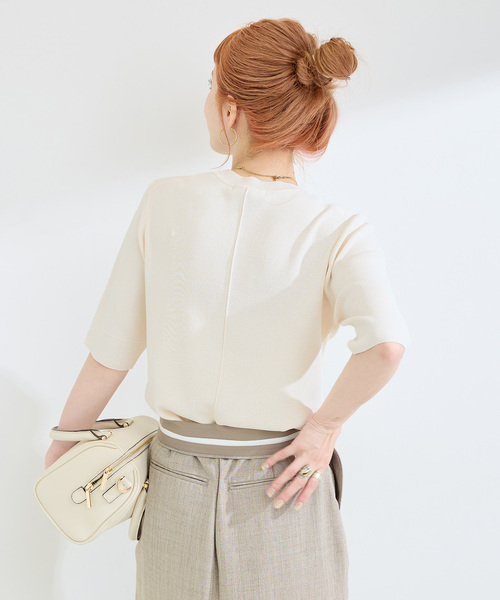 B.C STOCK(ベーセーストック)の「ウォッシャブル / 接触冷感 / ソウバリプルオーバー(ニット/セーター・レディース・ブラック/ネイビー/グリーン/ホワイト・FREE)」の18枚目の写真