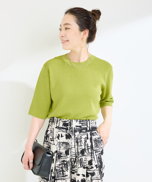 B.C STOCK(ベーセーストック)の「ウォッシャブル / 接触冷感 / ソウバリプルオーバー(ニット/セーター・レディース・ブラック/ネイビー/グリーン/ホワイト・FREE)」の22枚目の写真