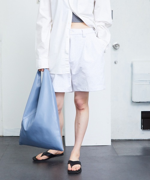 mocT(モクティー)の「mocT/モクティ STRETCH FLEECE 2TUCK SHORTS ストレッチフリース2タックショーツ ハーフパンツ(その他パンツ・レディース・ホワイト/ヘザーグレー・XL)」の5枚目の写真