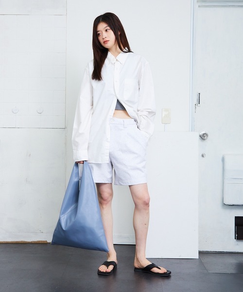 mocT(モクティー)の「mocT/モクティ STRETCH FLEECE 2TUCK SHORTS ストレッチフリース2タックショーツ ハーフパンツ(その他パンツ・レディース・ホワイト/ヘザーグレー・XL)」の6枚目の写真
