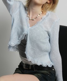 IMARI（イマリ）の「【 IMARI / イマリ 】 レース フリル シアー カーディガン #（カーディガン/ボレロ）」