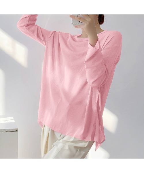 ReRe(リリ)の「前後2wayクロスシアートップス(Tシャツ/カットソー・レディース・ブルー/ブラック/ホワイト/ピンク/グリーン/ミント/パープル・FREE)」の22枚目の写真