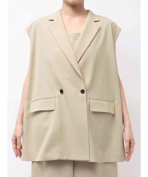 ELENDEEK（エレンディーク）の「リラクシーテーラードジレ【セットアップ対応】（テーラードジャケット・レディース・ブラウン/アイボリー/チャコールグレー・FREE）」の10枚目の写真