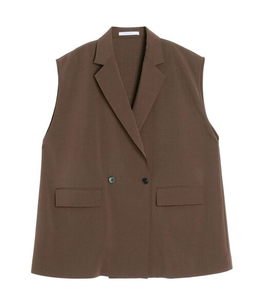 ELENDEEK（エレンディーク）の「リラクシーテーラードジレ【セットアップ対応】（テーラードジャケット・レディース・ブラウン/アイボリー/チャコールグレー・FREE）」の4枚目の写真