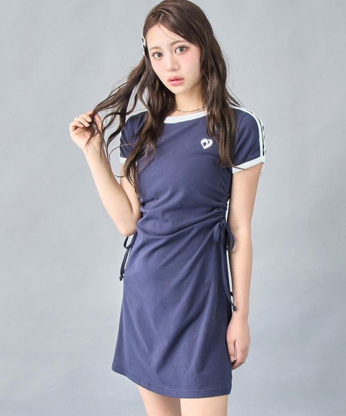 ANAP(アナップ)の「スポーティーTシャツ ミニワンピース(ワンピース・レディース・ネイビー/ブラック・FREE)」の3枚目の写真