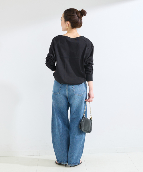 B.C STOCK(ベーセーストック)の「《追加》手洗い可 / 裾ドロストロンTEE(Tシャツ/カットソー・レディース・ホワイト/ウッド/ブラック・FREE)」の6枚目の写真