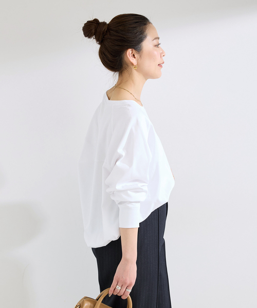 B.C STOCK(ベーセーストック)の「《追加》手洗い可 / 裾ドロストロンTEE(Tシャツ/カットソー・レディース・ホワイト/ウッド/ブラック・FREE)」の14枚目の写真