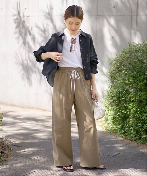 IENA（イエナ）の「《追加2》ラミーリヨセルショートシャツ（シャツ/ブラウス・レディース・オートミール/サックスブルー/ブラック・FREE）」の7枚目の写真