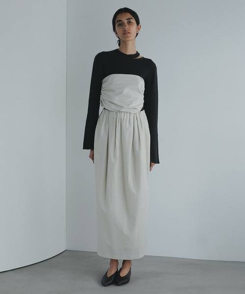 MANOF（マノフ）の「BUSTIER SET NARROW SKIRT（スカート・レディース・ベージュ/ブラウン/ブラック・S/M）」の4枚目の写真