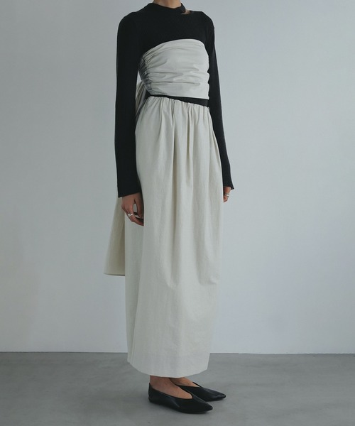 MANOF（マノフ）の「BUSTIER SET NARROW SKIRT（スカート・レディース・ベージュ/ブラウン/ブラック・S/M）」の5枚目の写真