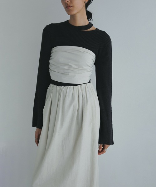 MANOF（マノフ）の「BUSTIER SET NARROW SKIRT（スカート・レディース・ベージュ/ブラウン/ブラック・S/M）」の8枚目の写真