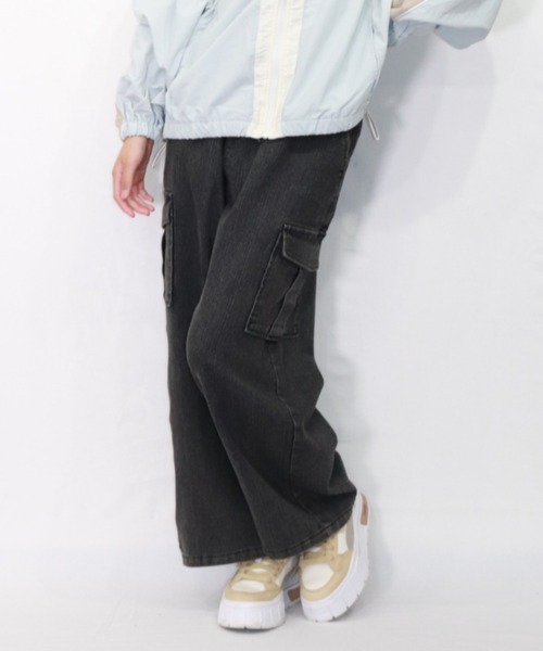 RiCO SUCRE(リコシュクレ)の「RICO SUCRE/リコシュクレ ワイドカーゴケミカルデニム(デニムパンツ・キッズ・ブルー系その他/ブラック系その他・140cm/150cm/160cm)」の5枚目の写真