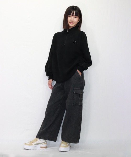 RiCO SUCRE(リコシュクレ)の「RICO SUCRE/リコシュクレ ワイドカーゴケミカルデニム(デニムパンツ・キッズ・ブルー系その他/ブラック系その他・140cm/150cm/160cm)」の4枚目の写真