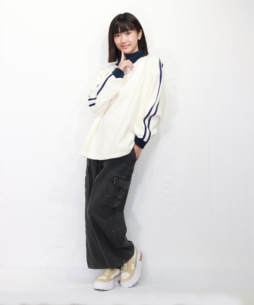 RiCO SUCRE(リコシュクレ)の「RICO SUCRE/リコシュクレ ワイドカーゴケミカルデニム(デニムパンツ・キッズ・ブルー系その他/ブラック系その他・140cm/150cm/160cm)」の3枚目の写真