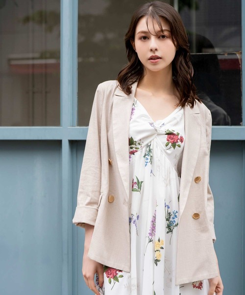 NOELA（ノエラ）の「リネンゴールドボタンダブルジャケット（テーラードジャケット・レディース・ネイビー/ベージュ・S/M）」の19枚目の写真