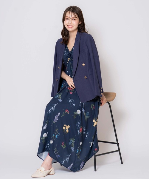 NOELA（ノエラ）の「リネンゴールドボタンダブルジャケット（テーラードジャケット・レディース・ネイビー/ベージュ・S/M）」の10枚目の写真