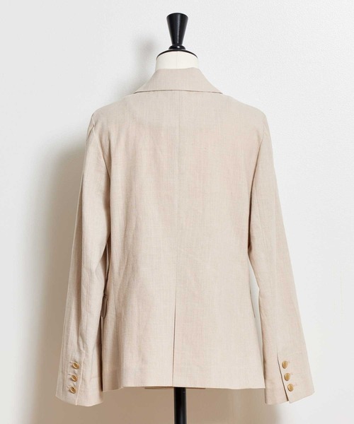 NOELA（ノエラ）の「リネンゴールドボタンダブルジャケット（テーラードジャケット・レディース・ネイビー/ベージュ・S/M）」の5枚目の写真