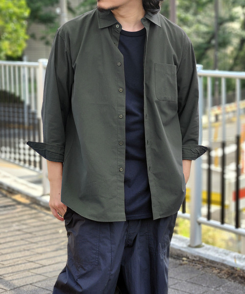 ikka(イッカ)の「7.5分袖ドライタッチシャツ(シャツ/ブラウス・メンズ・ダークベージュ/ネイビー/ライム・XL/L/M/S)」の3枚目の写真