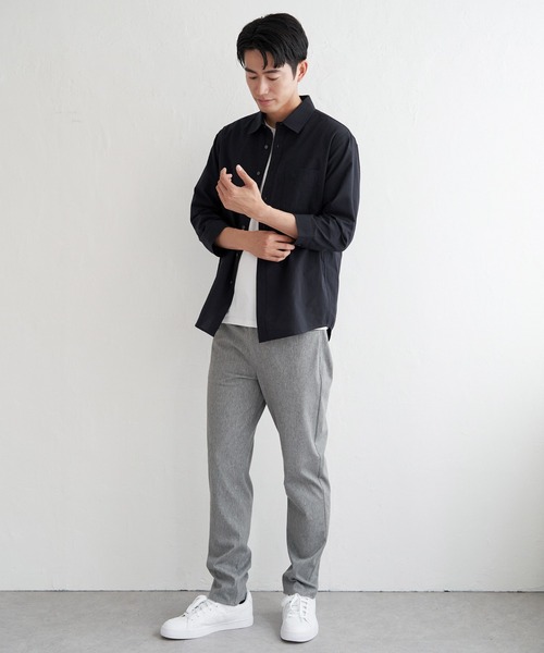 ikka(イッカ)の「7.5分袖ドライタッチシャツ(シャツ/ブラウス・メンズ・ダークベージュ/ネイビー/ライム・XL/L/M/S)」の11枚目の写真