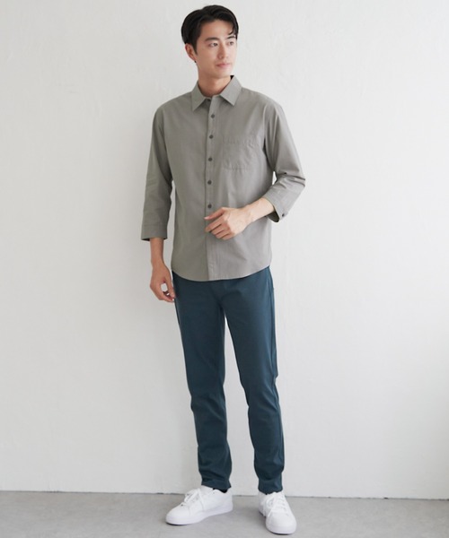 ikka(イッカ)の「7.5分袖ドライタッチシャツ(シャツ/ブラウス・メンズ・ダークベージュ/ネイビー/ライム・XL/L/M/S)」の17枚目の写真