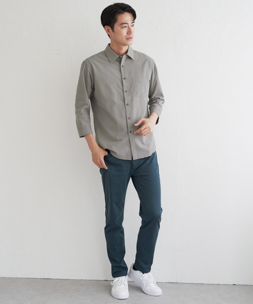ikka(イッカ)の「7.5分袖ドライタッチシャツ(シャツ/ブラウス・メンズ・ダークベージュ/ネイビー/ライム・XL/L/M/S)」の18枚目の写真