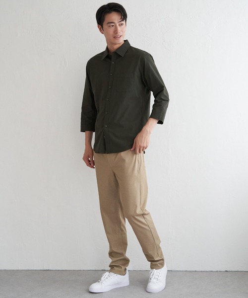 ikka(イッカ)の「7.5分袖ドライタッチシャツ(シャツ/ブラウス・メンズ・ダークベージュ/ネイビー/ライム・XL/L/M/S)」の15枚目の写真