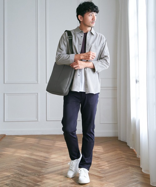 ikka(イッカ)の「7.5分袖ドライタッチシャツ(シャツ/ブラウス・メンズ・ダークベージュ/ネイビー/ライム・XL/L/M/S)」の8枚目の写真