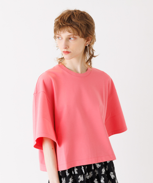 DESIGNWORKS(デザインワークス)の「コットンダブル天竺プルオーバー(Tシャツ/カットソー・レディース・ピンク・38)」の1枚目の写真