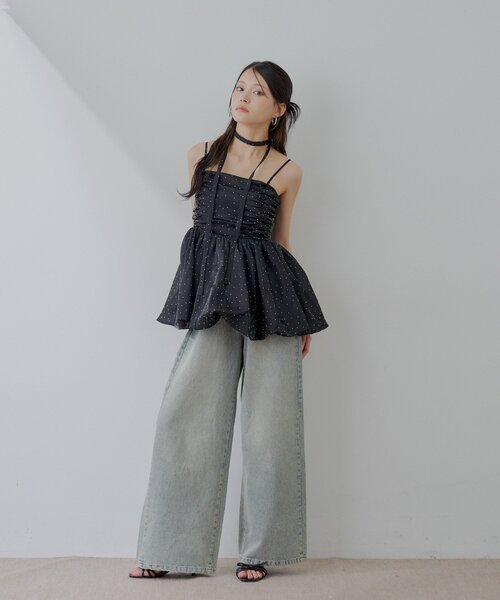 WEB限定】ドットチュールペプラムブラウス（シャツ/ブラウス