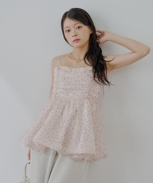 SALON by Chico　ローズチュールペプラムブラウス　ピンク SALON by Chico ローズチュールペプラムブラウス ピンク SALON by