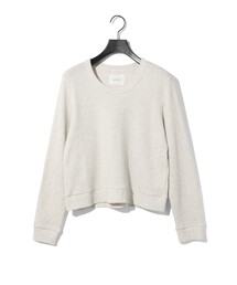 MIDIUMISOLID for Ladies Uネックワッフルプルオーバー