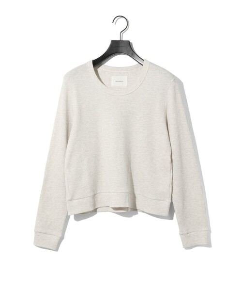 MIDIUMISOLID(ミディウミソリッド)の「MIDIUMISOLID for Ladies Uネックワッフルプルオーバー(Tシャツ/カットソー・レディース・グレー/ブラック/キナリ・FREE)」の3枚目の写真