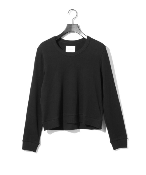 MIDIUMISOLID(ミディウミソリッド)の「MIDIUMISOLID for Ladies Uネックワッフルプルオーバー(Tシャツ/カットソー・レディース・グレー/ブラック/キナリ・FREE)」の1枚目の写真
