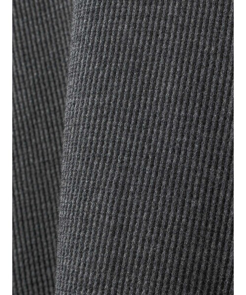 MIDIUMISOLID(ミディウミソリッド)の「MIDIUMISOLID for Ladies Uネックワッフルプルオーバー(Tシャツ/カットソー・レディース・グレー/ブラック/キナリ・FREE)」の6枚目の写真
