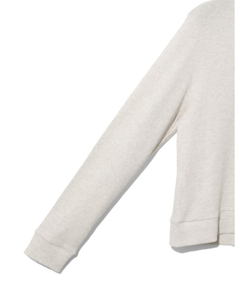 MIDIUMISOLID(ミディウミソリッド)の「MIDIUMISOLID for Ladies Uネックワッフルプルオーバー(Tシャツ/カットソー・レディース・グレー/ブラック/キナリ・FREE)」の16枚目の写真