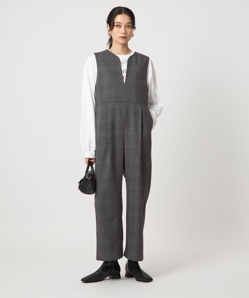 size SHORT/TALLあり］ツイードライク キーネック