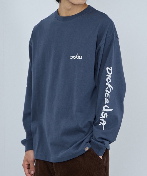 Dickies(ディッキーズ)の「Dickies スリーブプリント 長袖Tシャツ(Tシャツ/カットソー・メンズ・スミクロ/ホワイト/ブラック/ブルー・M/L/XL/XXL)」の4枚目の写真